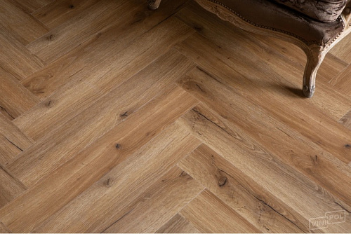картинка Виниловый ламинат VinilPol Herringbone 7 мм 9933 Паркет Франческо магазин  Carpet-Center.ru являющийся официальным дистрибьютором в России