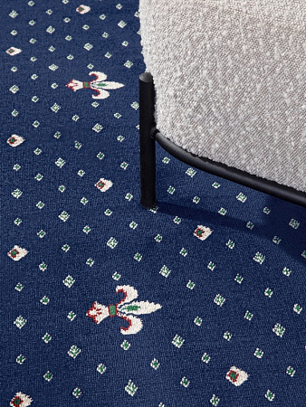 картинка Ковролин Merinos ECO, Виктория 01 (лилия) Blue (синий) магазин  Carpet-Center.ru являющийся официальным дистрибьютором в России