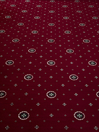 картинка Ковролин Merinos ECO, Виктория 02 (кружок) Red (красный) магазин  Carpet-Center.ru являющийся официальным дистрибьютором в России